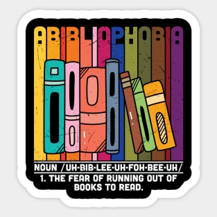 Abibliophobia Definition -  Funny Book Lover Library Sticker